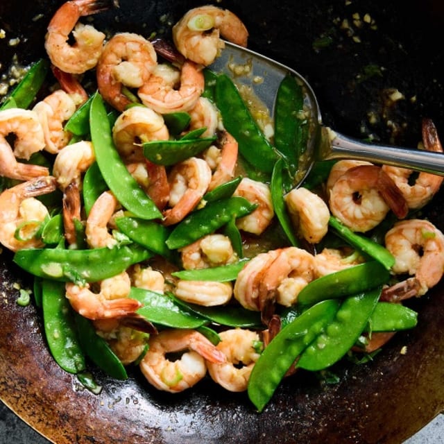 51. Shrimp with Peapods & Water Chestnuts.