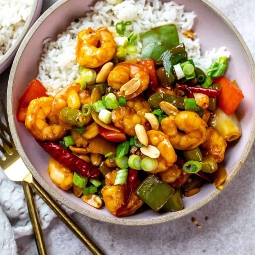 D65. Szechuan Shrimp 🌶️ 🥜.