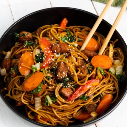 D. BBQ Pork Lo Mein or Spaghetti Lo Mein.
